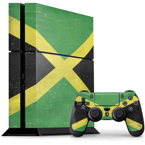 Jamaica Flag Distressed PS4 Console and Controller Bundle Skin