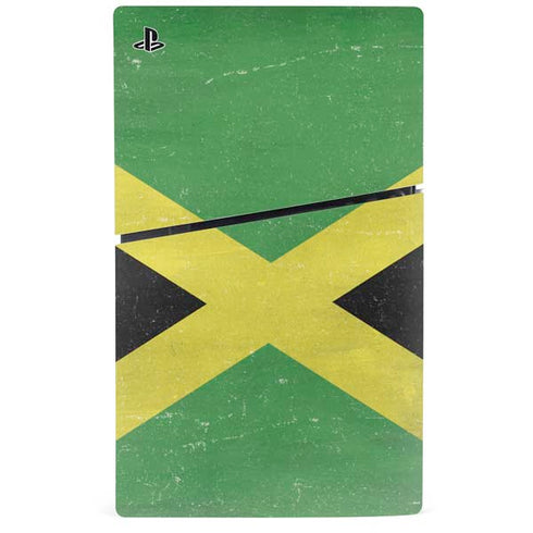 Jamaica Flag Distressed PS5 Slim Disk Console Skin