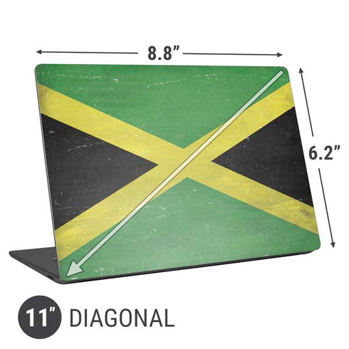 Jamaica Flag Distressed Universal Laptop 11in (8.8 x 6.2in) Skin