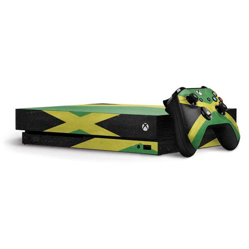 Jamaica Flag Distressed Xbox One X Bundle Skin