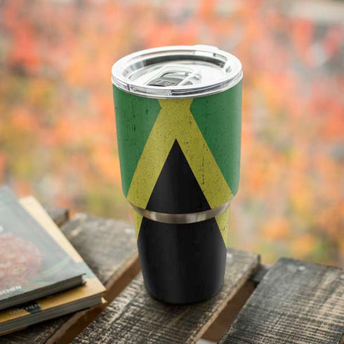 Jamaica Flag Distressed Yeti 30oz Rambler Tumbler Skin
