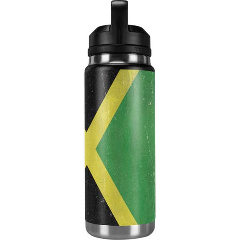 Jamaica Flag Distressed YETI Rambler 26oz Bottle Skin