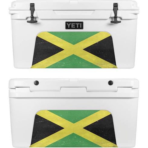 Jamaica Flag Distressed YETI Tundra 65 Hard Cooler Skin