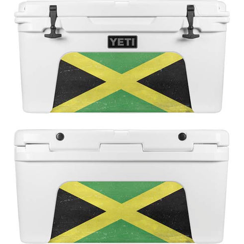 Jamaica Flag Distressed YETI Tundra 75 Hard Cooler Skin