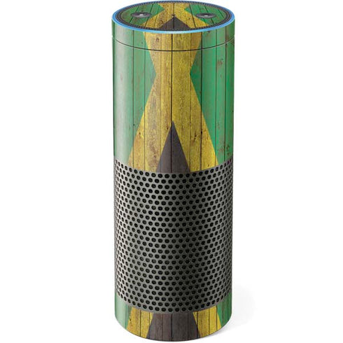 Jamaican Flag Dark Wood Amazon Echo Skin