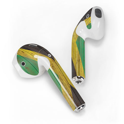 Jamaican Flag Dark Wood Apple AirPods 2 Skin