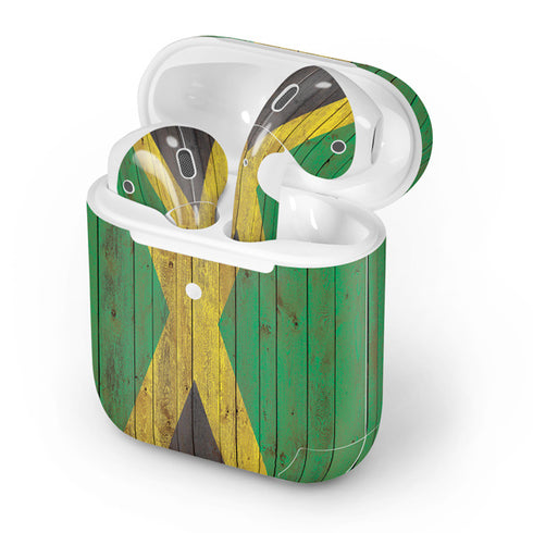 Jamaican Flag Dark Wood Apple AirPods 2 Skin