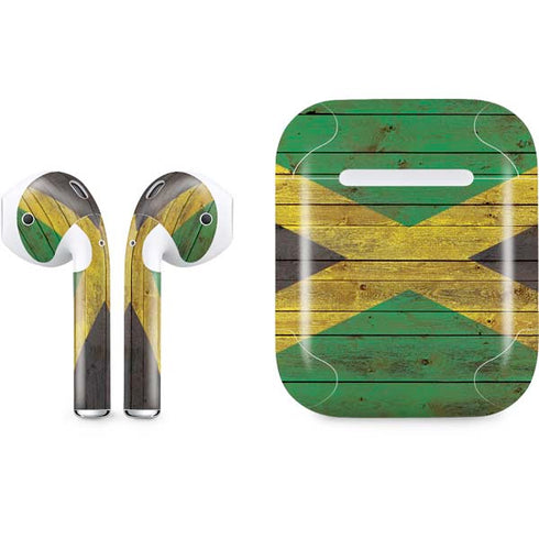 Jamaican Flag Dark Wood Apple AirPods Skin