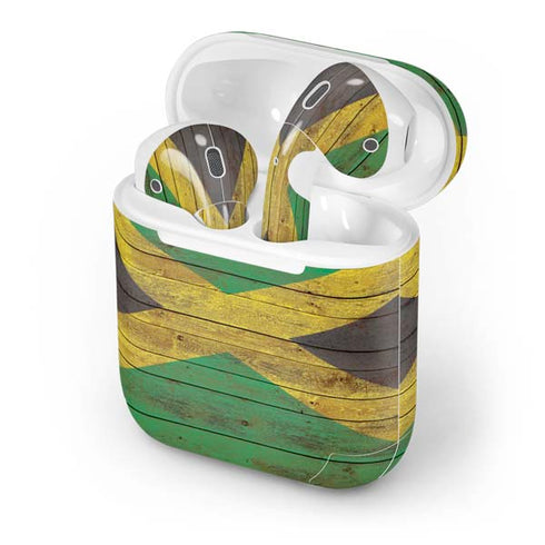Jamaican Flag Dark Wood Apple AirPods Skin