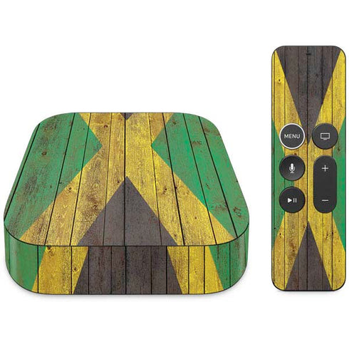 Jamaican Flag Dark Wood Apple TV Skin