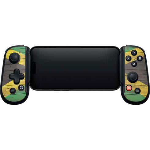 Jamaican Flag Dark Wood Backbone One for iPhone Game Controller Skin