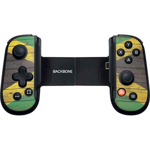 Jamaican Flag Dark Wood Backbone One for iPhone Game Controller Skin
