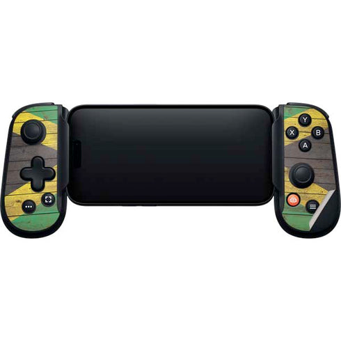 Jamaican Flag Dark Wood Backbone One for iPhone Game Controller Skin
