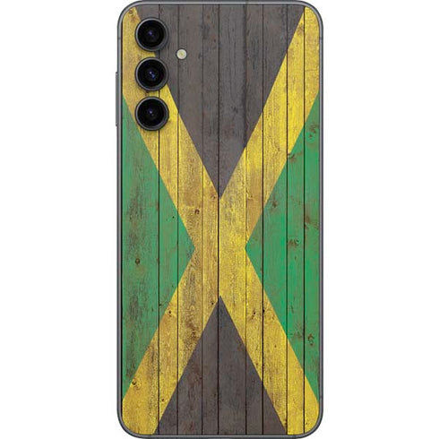 Jamaican Flag Dark Wood Galaxy A14 5G Skin