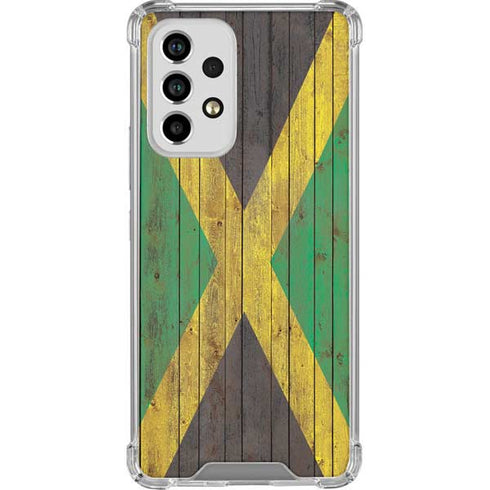 Jamaican Flag Dark Wood Galaxy A33 5G Clear Case