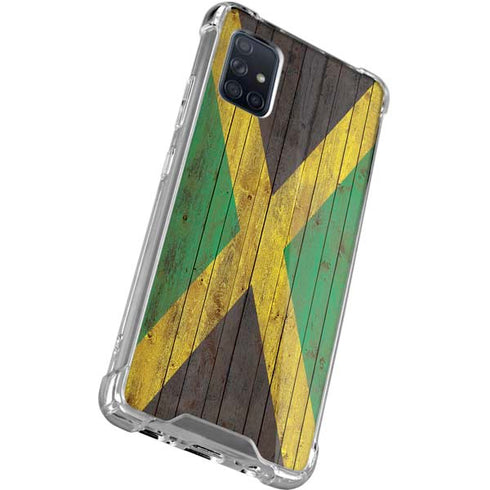 Jamaican Flag Dark Wood Galaxy A51 5G Clear Case