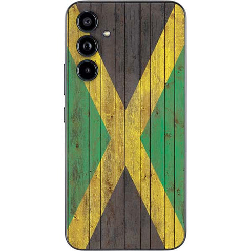 Jamaican Flag Dark Wood Galaxy A54 5G Skin