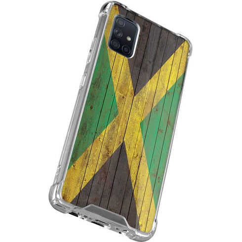 Jamaican Flag Dark Wood Galaxy A71 5G Clear Case