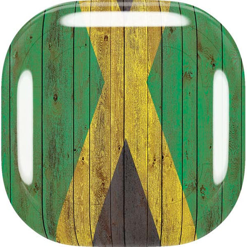 Jamaican Flag Dark Wood Galaxy Buds Live Skin