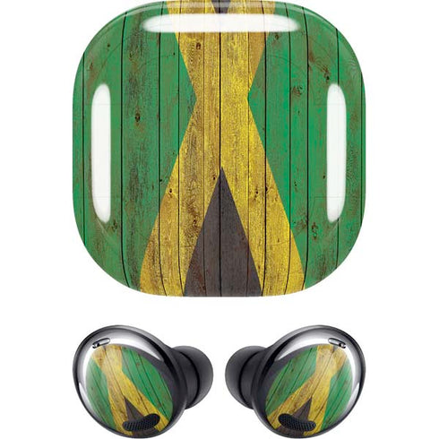 Jamaican Flag Dark Wood Galaxy Buds Pro Skin