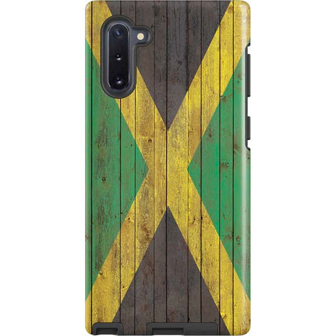 Jamaican Flag Dark Wood Galaxy Note 10 Pro Case