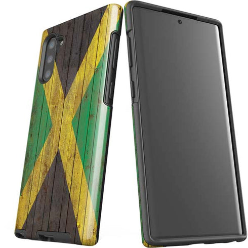 Jamaican Flag Dark Wood Galaxy Note 10 Pro Case