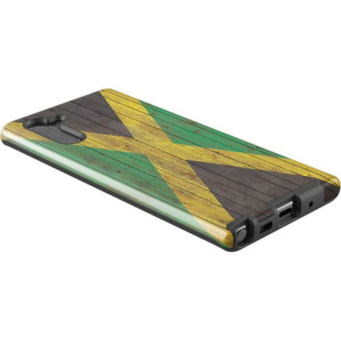 Jamaican Flag Dark Wood Galaxy Note 10 Pro Case