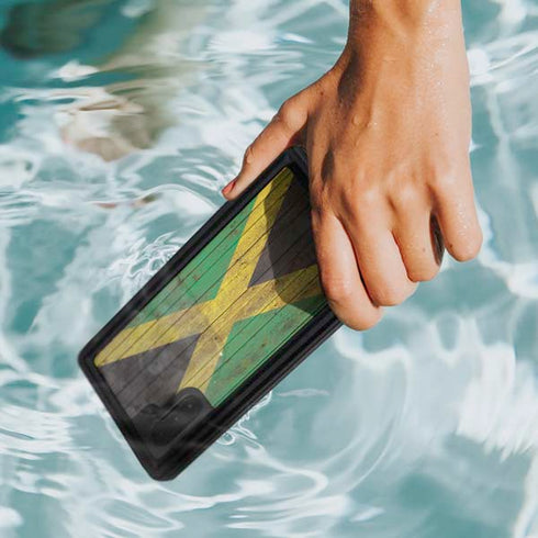 Jamaican Flag Dark Wood Galaxy Note 10 Waterproof Case