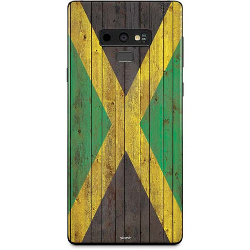 Jamaican Flag Dark Wood Galaxy Note 9 Skin