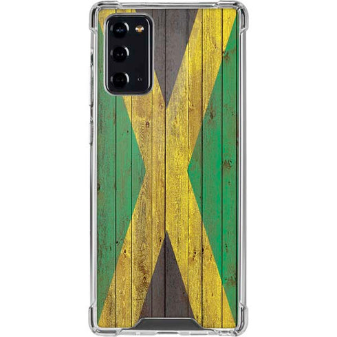 Jamaican Flag Dark Wood Galaxy Note20 5G Clear Case