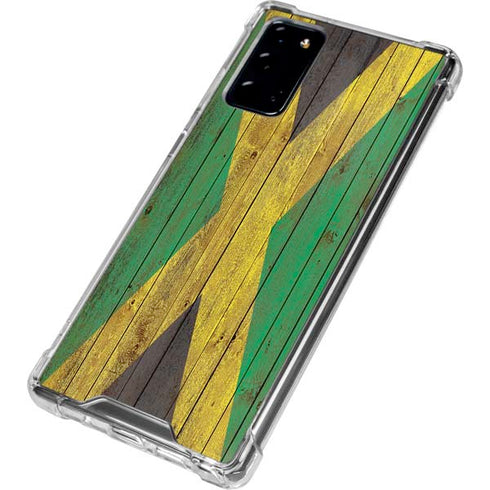 Jamaican Flag Dark Wood Galaxy Note20 5G Clear Case