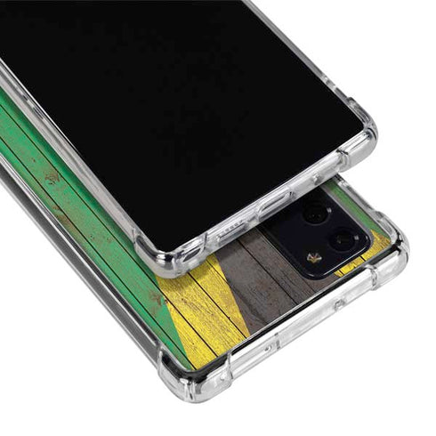 Jamaican Flag Dark Wood Galaxy Note20 5G Clear Case