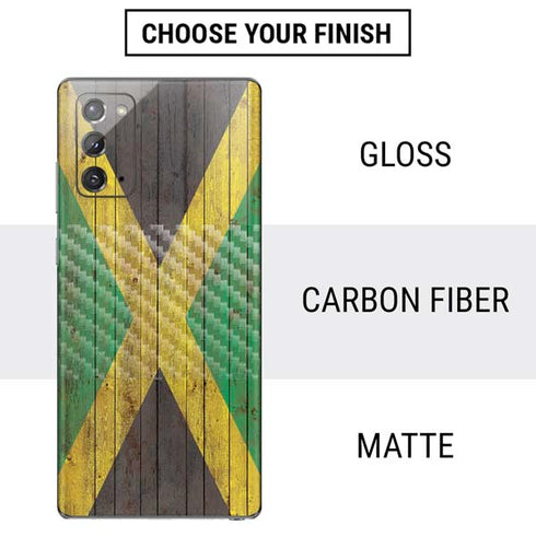 Jamaican Flag Dark Wood Galaxy Note20 5G Skin