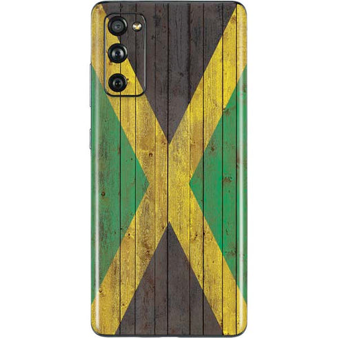 Jamaican Flag Dark Wood Galaxy S20 Fan Edition Skin