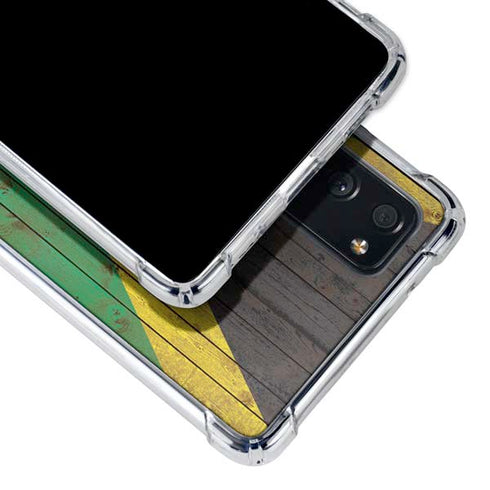 Jamaican Flag Dark Wood Galaxy S20 FE Clear Case