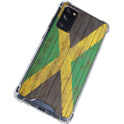 Jamaican Flag Dark Wood Galaxy S20 FE Clear Case