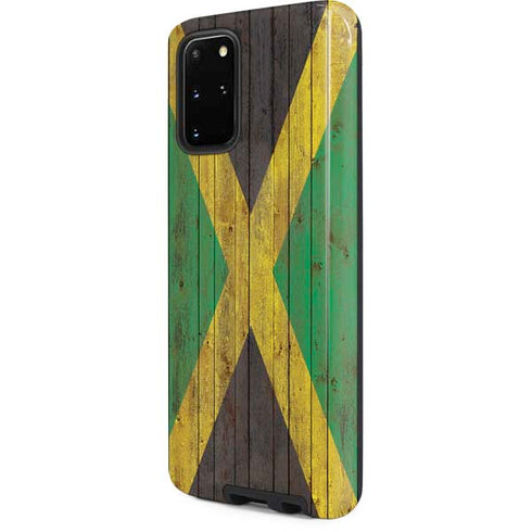Jamaican Flag Dark Wood Galaxy S20 Plus Pro Case