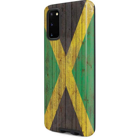 Jamaican Flag Dark Wood Galaxy S20 Pro Case