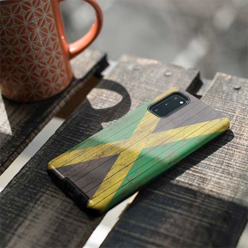 Jamaican Flag Dark Wood Galaxy S20 Pro Case