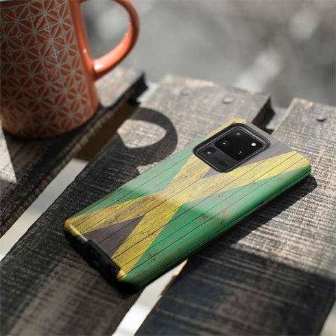 Jamaican Flag Dark Wood Galaxy S20 Ultra 5G Pro Case