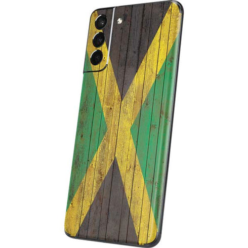 Jamaican Flag Dark Wood Galaxy S21 5G Skin
