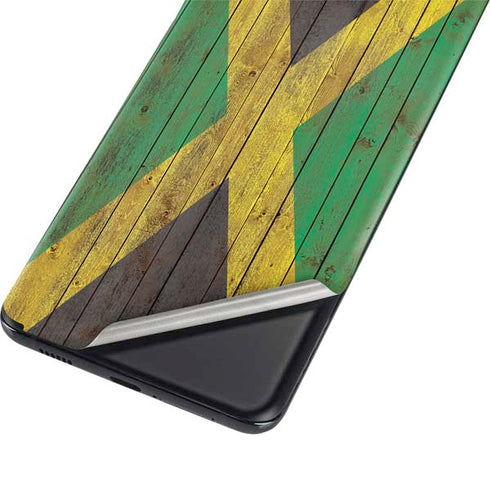 Jamaican Flag Dark Wood Galaxy S21 5G Skin