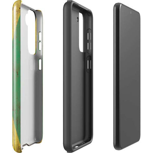 Jamaican Flag Dark Wood Galaxy S21 FE Pro Case