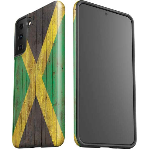 Jamaican Flag Dark Wood Galaxy S21 Plus 5G Pro Case