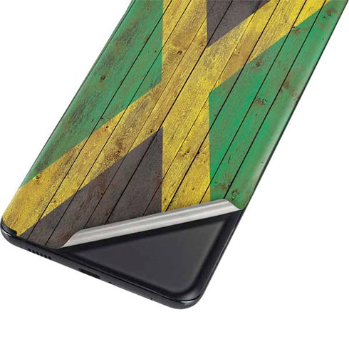 Jamaican Flag Dark Wood Galaxy S21 Ultra 5G Skin