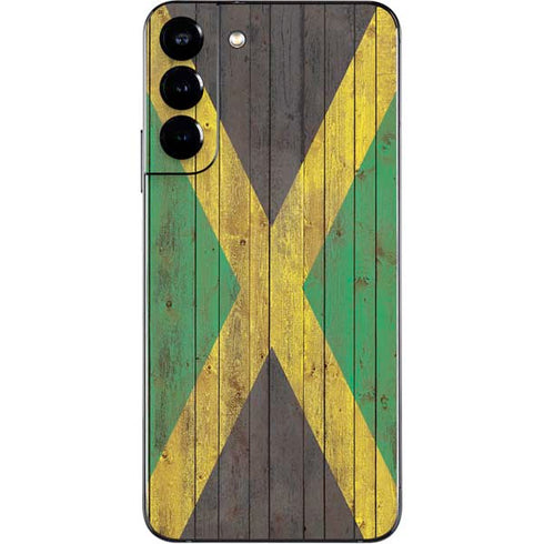 Jamaican Flag Dark Wood Galaxy S22 Plus Skin