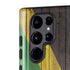 Jamaican Flag Dark Wood Galaxy S22 Ultra Pro Case