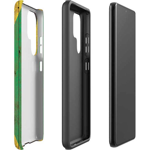 Jamaican Flag Dark Wood Galaxy S22 Ultra Pro Case
