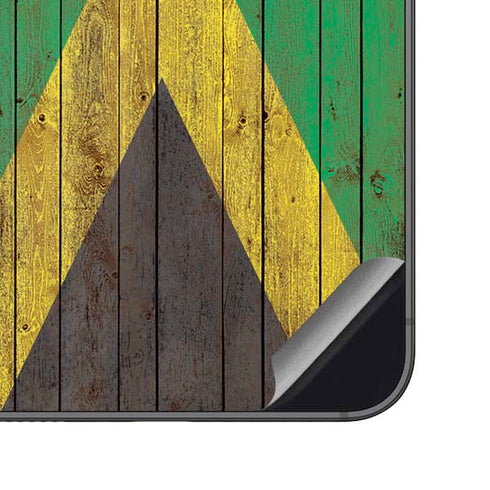 Jamaican Flag Dark Wood Galaxy S23 FE Skin