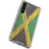 Jamaican Flag Dark Wood Galaxy S23 Plus Clear Case